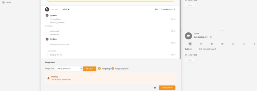 Utilizando la función de fusión de tickets de LiveAgent para combinar tickets