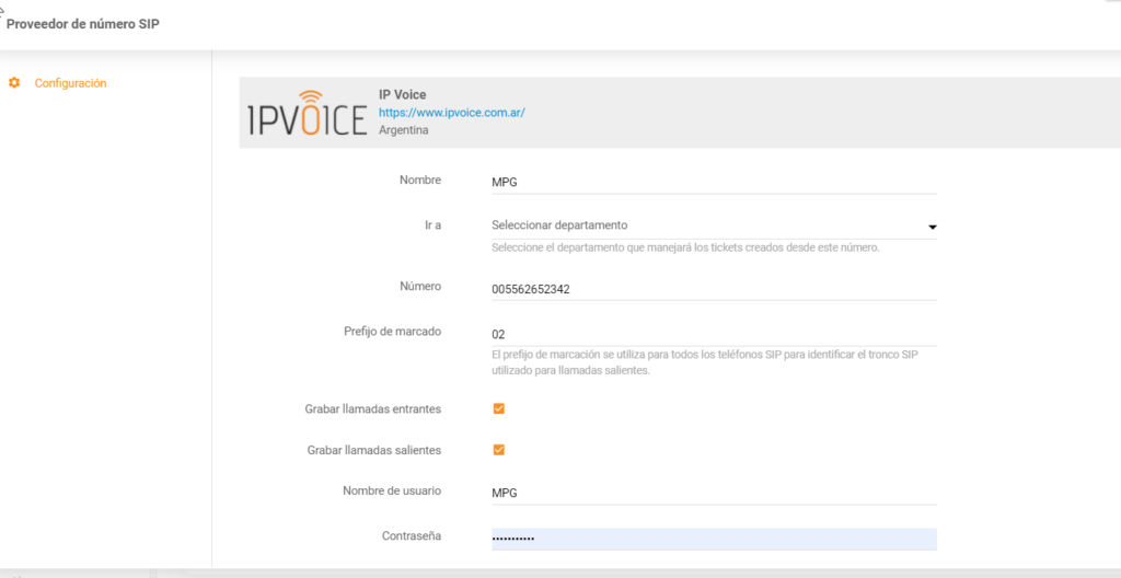 Configuración de Voz IP con LiveAgent