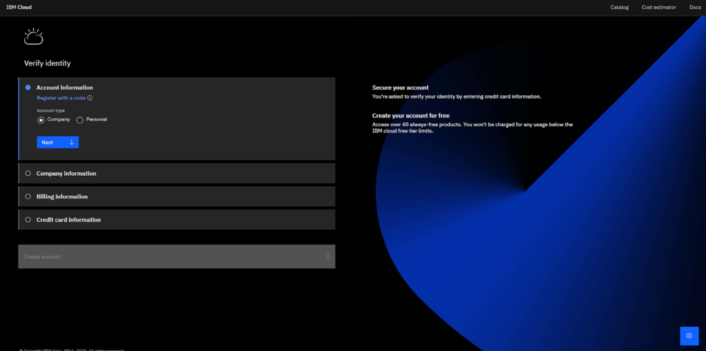 IBM Cloud - verificar su identidad
