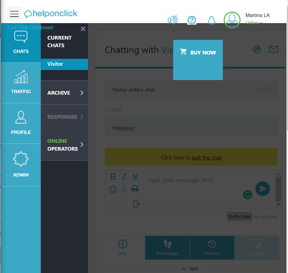 Interfaz de HelpOnClick