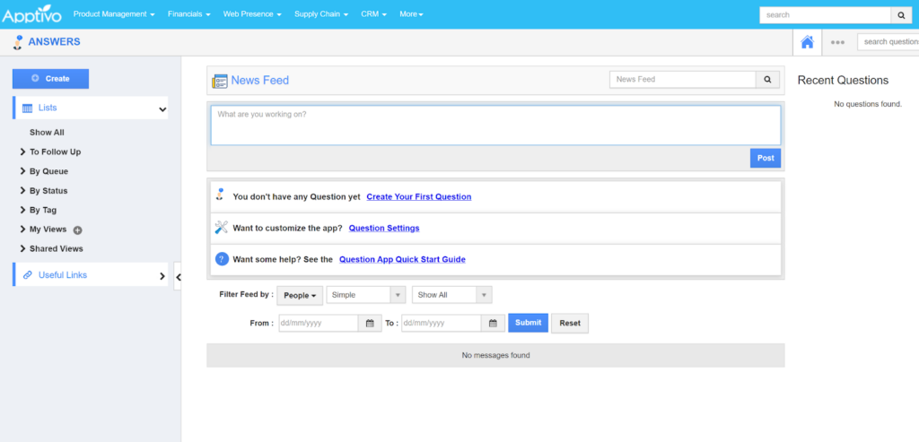 Apptivo - Crear respuesta