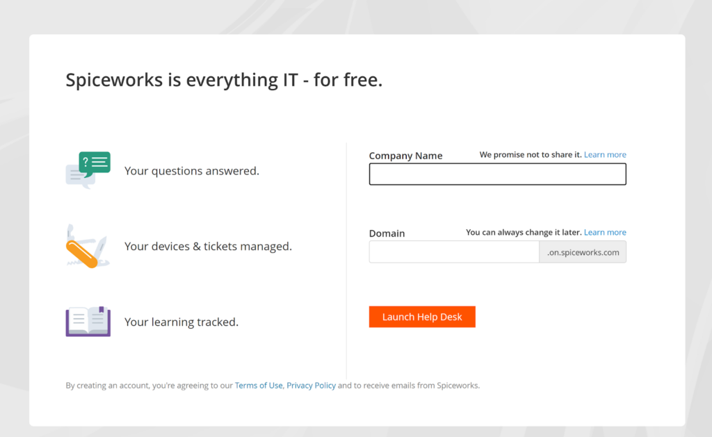 Spicwework - choose domain and company name
