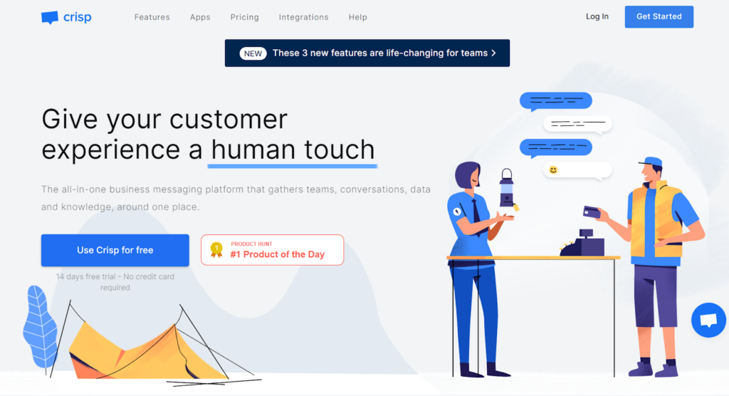 Página de inicio nítida, una alternativa de Help Scout para el software de soporte técnico
