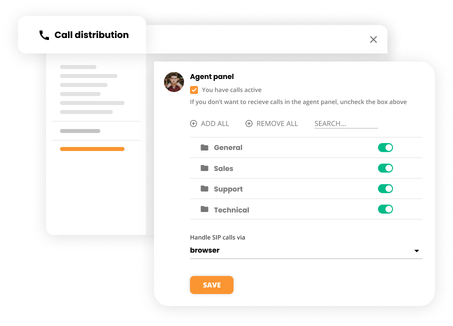 Configuración de distribución de llamadas